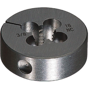 Greenfield Industries Cleveland® C65817 Round Die, Imperial, 3/8-24 in, UNF, 3/8 in Thickness, 1 in Die Outside Dia, High Speed Steel