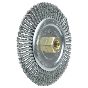 Weiler® 09400 Wire Wheel Brush, 6 in Brush Dia, 3/16 in Face Width, 0.020 in Filament/Wire Diameter, 5/8-11 UNC in Arbor Hole