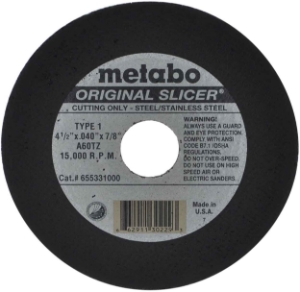 metabo® MET55999 Original Slicer Cutting Wheel, 6 in Wheel Dia, 0.04 in Wheel Thickness, 3/8 in Center Hole, Aluminum Oxide Abrasive