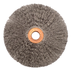 Weiler® 99553 Wire Wheel Brush, 4 in Brush Dia, 1/2 in Face Width, 0.006 in Filament/Wire Diameter, 1/2 in Arbor Hole