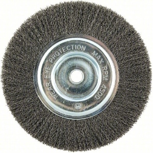 OSBORN 30280 End Brush, 3 in Brush Dia, Crimped Wire, 0.0104 in Filament/Wire Diameter, Stainless Steel Fill