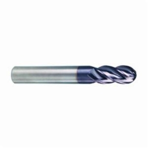 M.A. Ford® TuffCut® XR 17912500A Ball Nose Center Cutting End Mill, 1/8 in Dia Cutter, 1/4 in Length of Cut, 4 Flutes, 1/8 in Dia Shank, 1-1/2 in OAL, ALtima® Coated