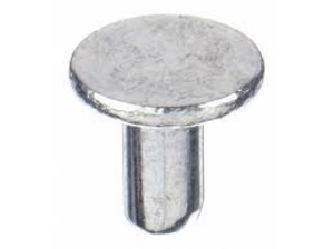 Solid Rivet, 3/16 in Diameter, 1/2 in Length, Flat Head, Steel