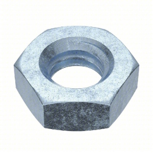 Finished Hex Jam Nut, 3/8-24, Low Carbon Steel, CR+3 Zinc Plated