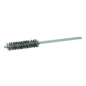 Weiler® 21107V Round Power Tube Brush, 1/2 in Dia x 2 in L, 5 in OAL, 0.006 in Dia Filament/Wire, Steel Fill