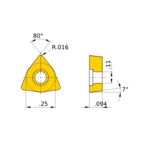 Mitsubishi Materials USA 183652 Turning Insert, WCMT Insert, 21.51 Insert, Neutral Cutting, Steel, Stainless Steel, Cast Iron For Use On