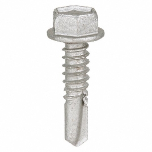 ITW CCNA 1130000 Self Drilling Screw, Imperial, #10-16 Diameter - Thread Size, 1-1/4 in Overall Length, Hex Washer Head, External Hex Drive, Carbon Steel, Climaseal, Tex Point, Grade C1022, 5/16 in Drive