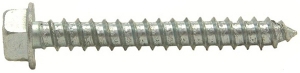 696479 Self-Tapping Screw, Imperial, #10-12 Diameter - Thread Size, 3 in L, Hex Washer Head, Slotted Drive, Zinc Plated Finish