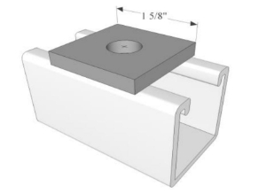 R.F. Products SW-619-5/8 PLTD Square Washer, 1-5/8 in Nominal, 1/4 in Thickness, Steel