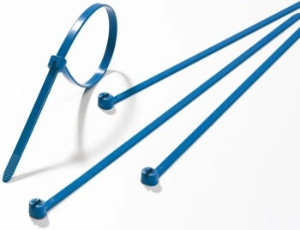 T&B® TY524M-NDT Cable Tie, 5.5 in Length, 3.6 mm Width, 1.1 mm Thickness, Nylon/Polyamide 6.6, Blue