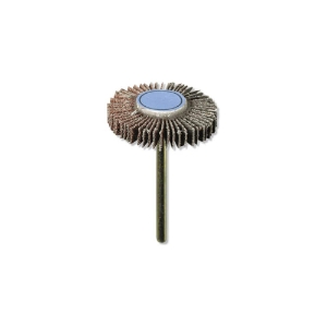 Mounted Flap Wheel, 1/8 in Shank Dia, 120 Grit, Fine Grade, Aluminum Oxide Abrasive