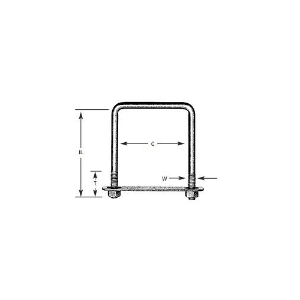 hindley 11316 U-Bolt, 3/8 in Pipe, 5 in Inside Length, Square Bend