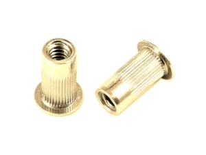 Rivet Nut, Round Body, Steel, M8 x 1.25 mm Thread, Zinc Yellow Trivalent Chromate, 0.805 in Length