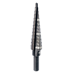 Milwaukee® 48-89-9201 Step Drill Bit, 1/8 in Minimum Hole Dia, 1/2 in Maximum Hole Dia, 13 Steps, High Speed Steel, 13 Hole Sizes, 1/4 in Shank