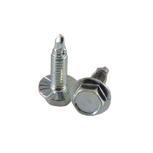 Fehr Bros C6329-1000 Self Drilling Screw, Metric, 1/4-20 in, 1 in Overall Length, Hex Serrated Washer, Tap Drive, Zinc Plated