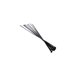Cable Tie, 8 in Length, 3.6 mm Width, 1 mm Thickness, Metal, Black