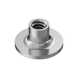 Weld Nut, Round Base, Imperial, 1/4-20 in, 18-8 Stainless Steel