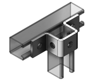 Empire Empire 9053UFZ U-Support, 1/4 in Thickness, For Use With: 1-5/8 x 1-5/8 in Strut, Carbon Steel