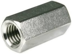Coupling Nut, Imperial, 3/8-16 in, 18-8 Stainless Steel