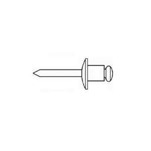 Arconic Fastening Systems Marson AB5-2A Blind Rivet, Aluminum Body/Mandrel, 5/32 in Rivet Diameter, 1/8 in Length, 0.02 to 0.125 in Grip Range, Domed Head, Open End