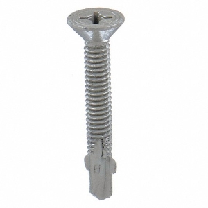 ITW CCNA 1552500 Self Drilling Screw, Imperial, #12-14 Diameter - Thread Size, 1-3/4 in Overall Length, Flat Head, Phillips Drive, Carbon Steel, Climaseal, Tex Point, Grade C1022, #3 Drive