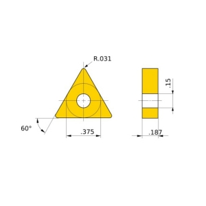 Mitsubishi Materials USA 10534786 Turning Insert, TNMG Insert, 332 Insert, Triangle Shape, Neutral Cutting, Steel For Use On, Carbide