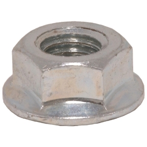 Flange Nut, Hex, Serrated, SAE, 3/8-16 in, Plain, Material Grade: 5