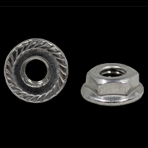 Flange Nut, Imperial, 1/4 in-20 Diameter - Thread, Stainless Steel, 18-8 Grade, Serrated