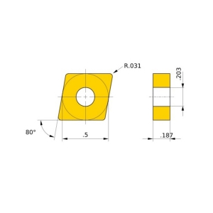 Mitsubishi Materials USA 497723 Turning Insert, CNMG Insert, 432 Insert, 80 deg Rhombic Shape, Neutral Cutting, Steel For Use On, Carbide, Manufacturer's Grade: UE6110