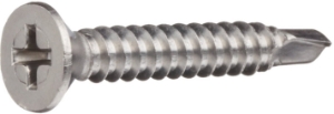 696071 Self-Tapping Screw, Imperial, #10-12 Diameter - Thread Size, 1-3/4 in L, Flat Head, Phillips Drive, Zinc CR3+ Plated Finish