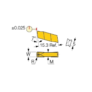 Iscar 6402814 CUT-GRIP Double End Precision Ground Grooving Insert, GIP Insert, 300020 Insert, Neutral Cutting, 3 mm W Cutting, Manufacturer's Grade: IC908, PVD-TiAlN Coated, Material Grade: H, K, M, P, S