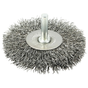 Weiler® 17967 Radial Wheel, 3 in Brush Dia, 1/2 in Face Width, 0.02 in Filament/Wire Diameter, Crimped Wire