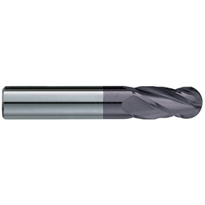 GARR 18097 Ball End Mill, 5/32 in Cutter Dia, 9/16 in Length of Cut, 4 Flutes, 3/16 in Shank Dia, 2 in Overall Length, TiAlN