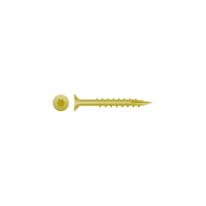 Intercorp XT815Y Wood Screw, Imperial, #8, 1-5/8 in Overall Length, Flat Head, Star Drive, Zinc