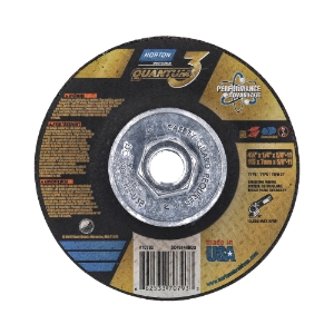 Norton Saint Gobain Norton® 66253370794 Grinding Wheel, 4-1/2 in Wheel Dia, 1/4 in Wheel Thickness, 7/8 in Center Hole, 24 Grit, Ceramic Alumina Abrasive