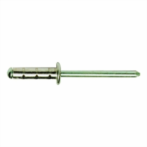 Industrial Rivet & Fastener GSML612A Mandrel Rivet, Large, Aluminum/Steel, 3/16 in Rivet Dia, 3/4 in Length, Flanged