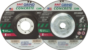 UA® 20161 Grinding Wheel, 4-1/2 in Wheel Dia, 1/4 in Wheel Thickness, 24 Grit, Silicon Carbide Abrasive
