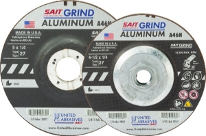UA® 20062 Grinding Wheel, 4-1/2 in Wheel Dia, 1/4 in Wheel Thickness, 7/8 in Center Hole, 46 Grit, Aluminum Oxide Abrasive