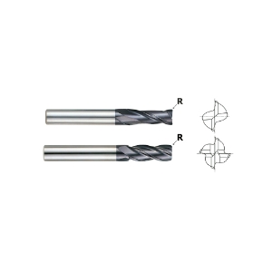 YG-1 93230 Corner Radius End Mill, 3/8 in Diameter Cutter, 0.02 in Corner Radius, 5/8 in Length of Cut, 4 Flutes, 3/8 in Shank Diameter, 3 in Overall Length