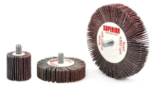 Flap Wheel, 1 in Wheel Dia, 5/8 in Face Width, 1/4 in Shank Dia, 60 Grit, Aluminum Oxide Abrasive
