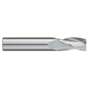GARR 12070 223M Center Cutting Single End Square End Standard Length End Mill, 1/8 in Dia Cutter, 1/2 in Length of Cut, 3 Flutes, 1/8 in Dia Shank, 1-1/2 in OAL, Uncoated