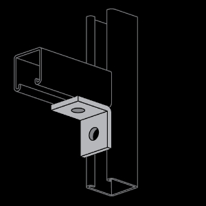 Atkore International Power-Strut® PS603GR Angle Bracket, 2 Holes, 2 in Length, 1-5/8 in Width, 1/4 in Thickness, Steel