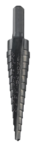 Stanley Black & Decker® Lenox® Vari-Bit® 30881VB1 Step Drill Bit, 1/8 in Dia Min Hole, 1/2 in Dia Max Hole, 13 Steps, HSS, 13 Hole Sizes, 1/4 in Shank