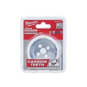 Milwaukee® 49-56-0727 Hole Saw, 2-1/2 in Diameter, 1-5/8 in Cutting Depth, 5/8 in Arbor, Applicable Materials: Stainless Steel, Fastener Embedded Wood, Cement Board, Fiberglass, Plaster, Asphalt Shingles