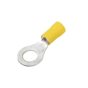 Ring Terminal, 12-10 AWG Conductor, Yellow, 1/2 in Stud