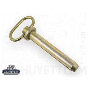 G.L.HUYETT™ HP-0625-4000R Imperial Round Handle Hitch Pin, 5/8 in, 4 in L Usable, Steel, Zinc Yellow, C1035-1045