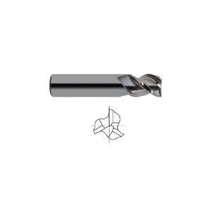 YG-1 25598 Square End Mill, 3/4 in Cutter Dia, 1 in Length of Cut, 3 Flutes, 3/4 in Shank Dia, 3 in Overall Length, Uncoated