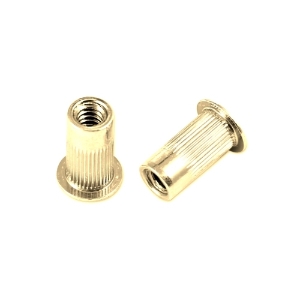 Rivet Nut, Round Body, Steel, M8 x 1.25 mm Thread, Zinc Clear Trivalent Chromate, 0.69 in Length