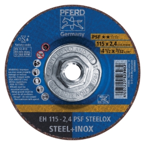 PFERD 69902548 Universal Line PSF Depressed Center Fast Cutting Cut-Off Wheel, 4-1/2 in Dia x 3/32 in THK, A46P Grit, Aluminum Oxide Abrasive